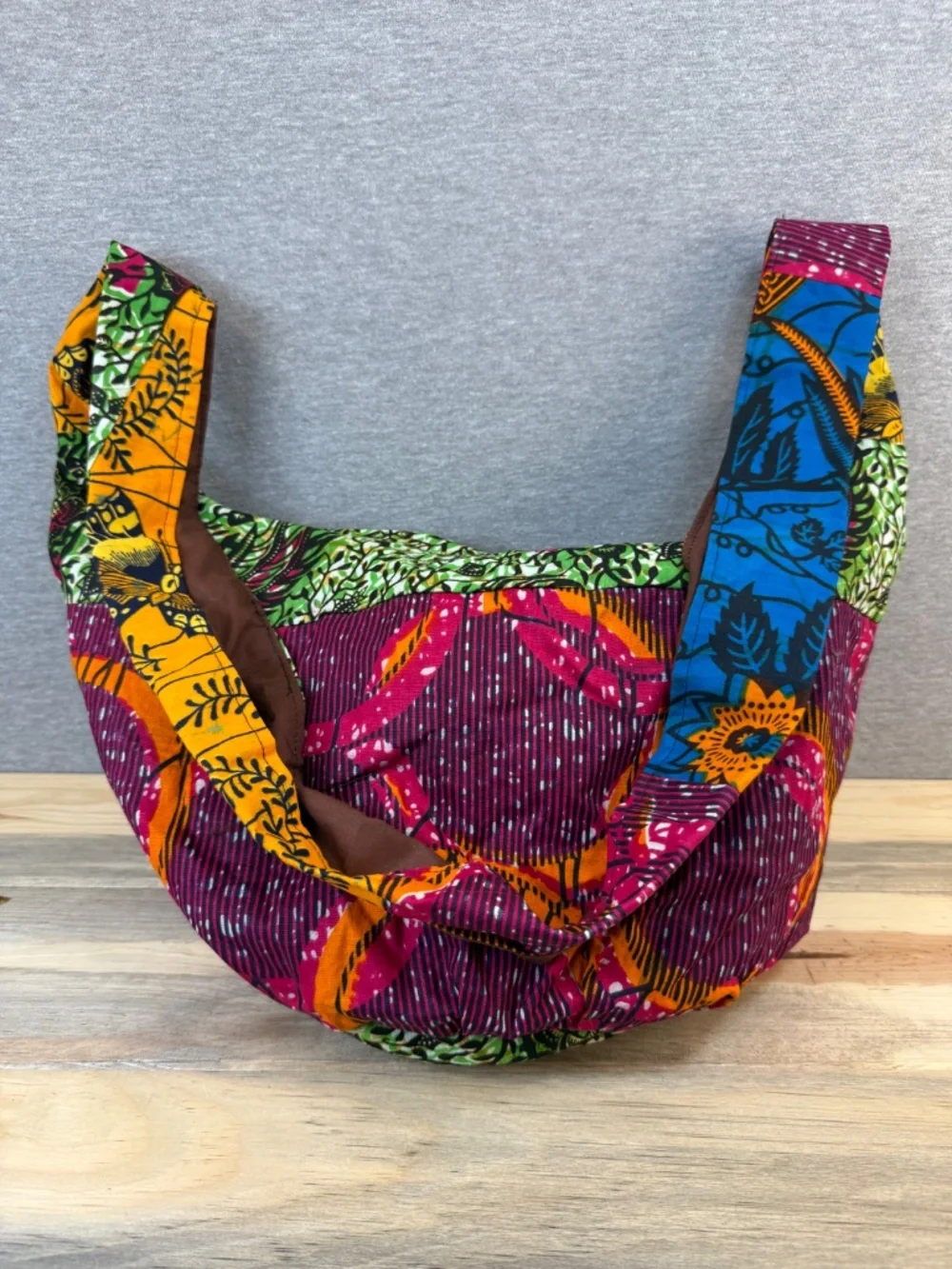 NEW Musana Women's Project Multi Colored Multi Patterned Cotton Hobo Bag Uganda
